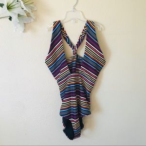 Old Navy- Cut Out Multi Color Twist Back Swimsuit-M